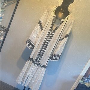 Free People Black and White Long Sleeve Dress